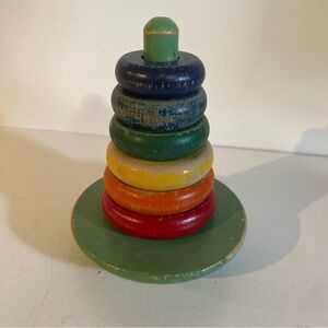 Antique 1940’s Holgate Wooden Roly Poly Stacking Rings Toy